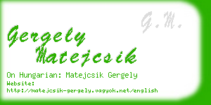 gergely matejcsik business card